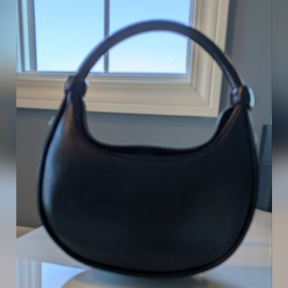 Madison West Structured Crescent Top Handle‎ Bag Black